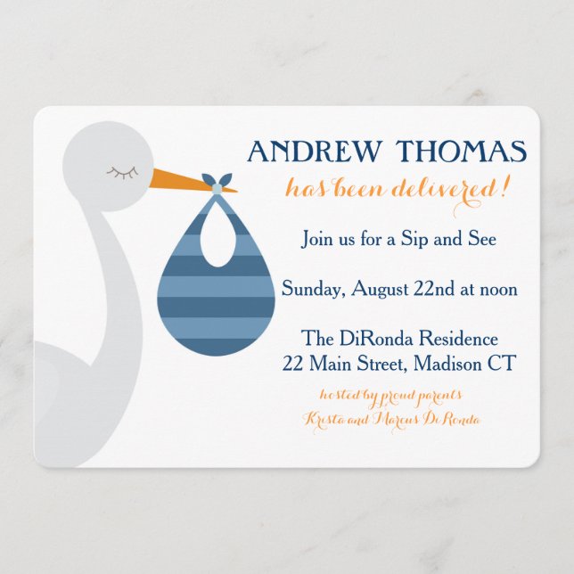 Convite para bebê/Anúncio para bebê (Frente)