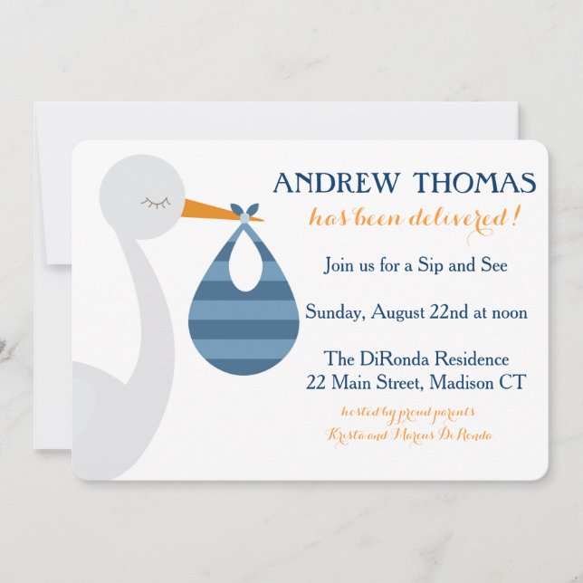 Convite para bebê/Anúncio para bebê (Frente)