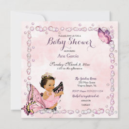 Convite para Bebê Menina Princesa Borboleta
