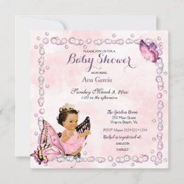 Convite para Bebê Menina Princesa Borboleta