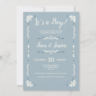 Convite para Bebê Menino Talavera Mexicano