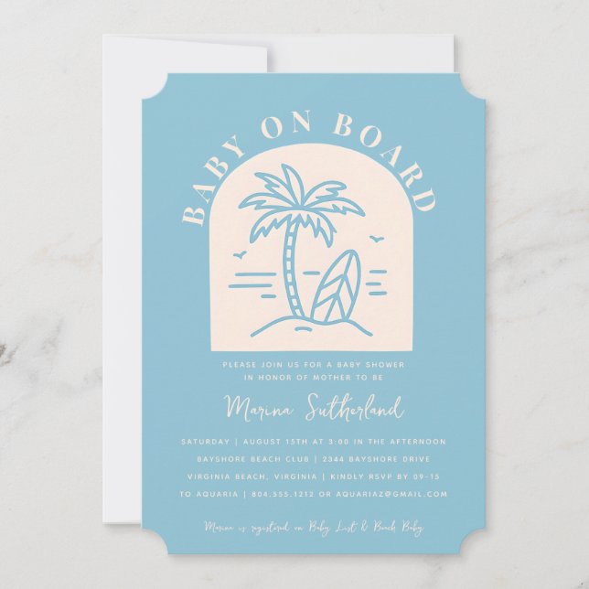 Convite para bebê no Chá de fraldas Conselho (Frente)