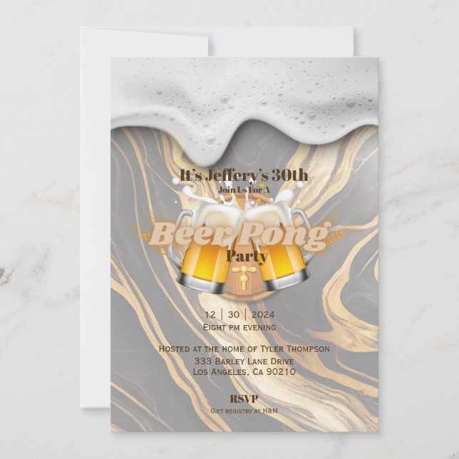 Convite para beer pong (Frente)