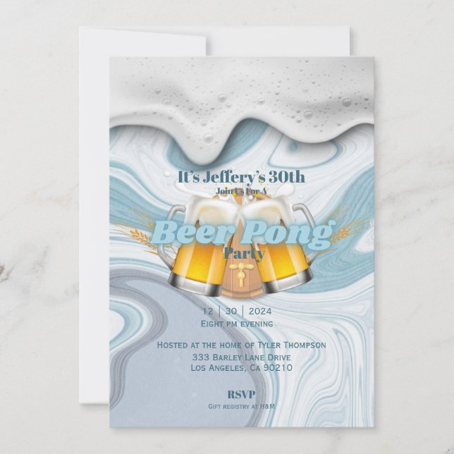Convite para beer pong (Frente)