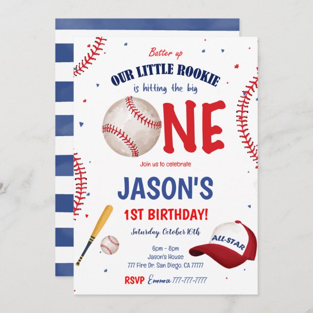 Convite para beisebol (Frente/Verso)