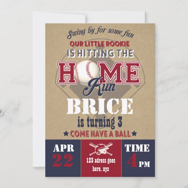 Convite para beisebol (Frente)