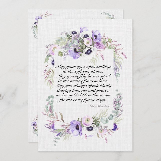 Convite para Bênção de Casamento (Frente/Verso)