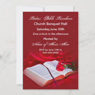 Convite para Bíblias Religiosas (Seda Vermelha)
