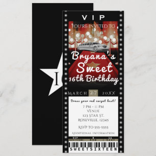 Convite para Bilhete de Festa VIP Noturna na Cidad