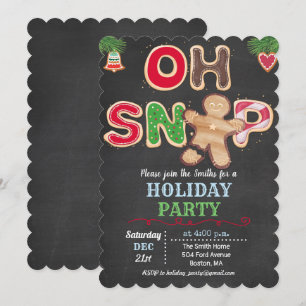 Convite para Biscoito de Gengibre Holiday Oh Snap