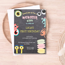 Convite para Blocos de Aniversário do Monstro