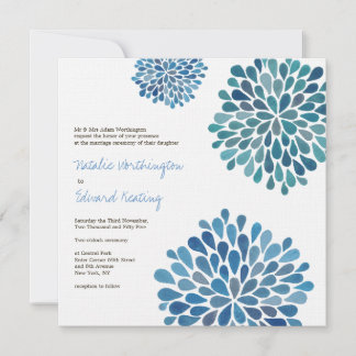 Convite para Blooms de Flor Azul Ceruliano de Casa