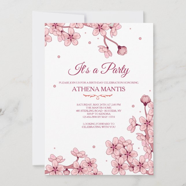 Convite para Blossomas de primavera (Frente)