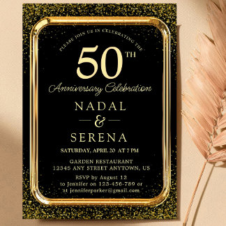 Convite para Bodas de Ouro de 50 Anos de Casamento