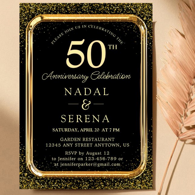Convite para Bodas de Ouro de 50 Anos de Casamento (Criador carregado)