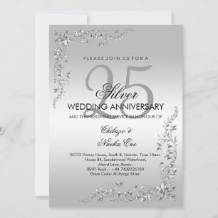 Convite para Bodas de Prata 25º Aniversário de Cas