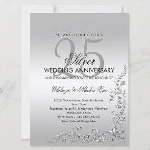 Convite para Bodas de Prata 25º Aniversário de Cas