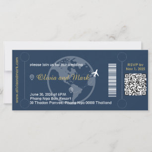 Convite para Boeing - Marinho e Dourado
