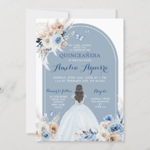 Convite para Boho Baby Blue Quinceañera