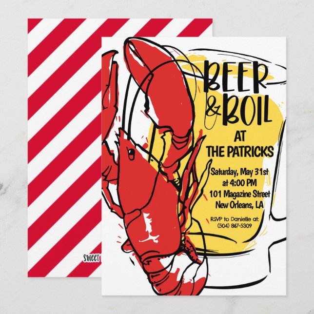 Convite para Boil de Lagosta (Frente/Verso)