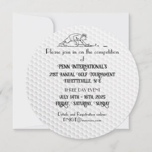 Convite para Bola de Golfe do Torneio de Golfe