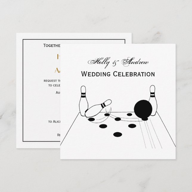 Convite para Bolas de boliche e pinos desportivos (Frente/Verso)