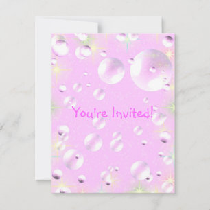 Convite para bolhas cor-de-rosa