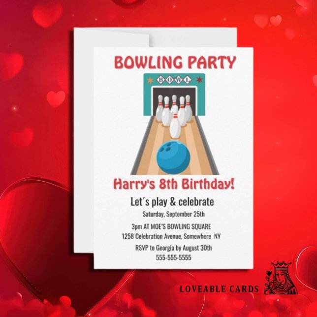 Convite para Boliche de Aniversário (Epic Ten Pin Party Invitations for Kids' Unforgettable Fun!)