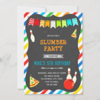 Convite para boliche de pizza