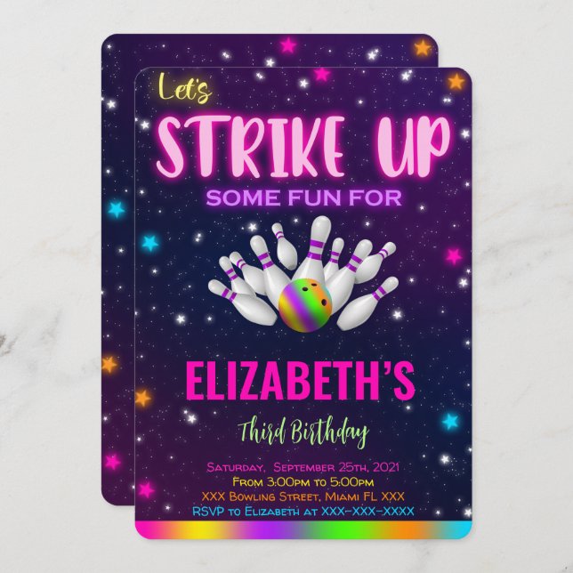 Convite para boliches (Frente/Verso)