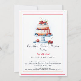 Convite para Bolo de Birthday Watercolor - Doce