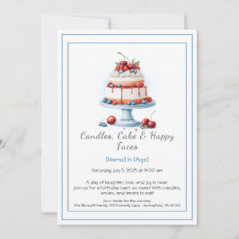 Convite para Bolo de Birthday Watercolor - Doce