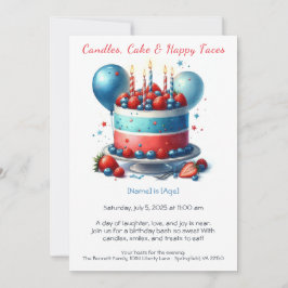 Convite para Bolo de Birthday Watercolor - Doce