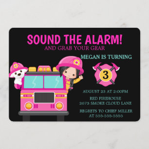 Convite para Bombeiros Rosa