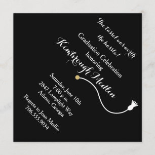 Convite para Boné de formatura Preto