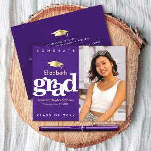 Convite para Boné Dourado para Graduação de Fotos