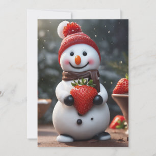 convite para boneco de neve de morango
