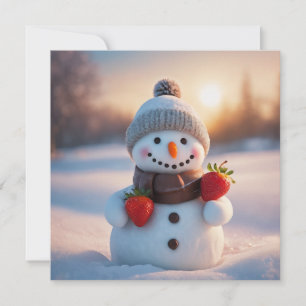 convite para boneco de neve de morango