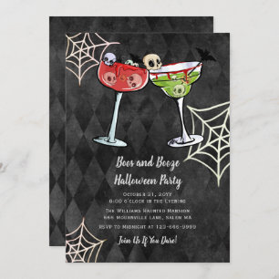 Convite para Boos e Booze Halloween