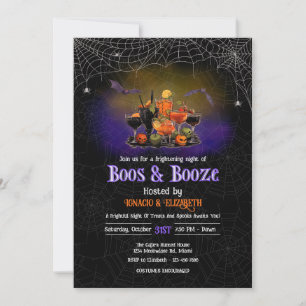 Convite para Boos e Booze Halloween