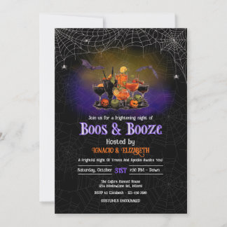 Convite para Boos e Booze Halloween