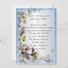 Convite Para Borboletas E Flores Roxos Elegantes