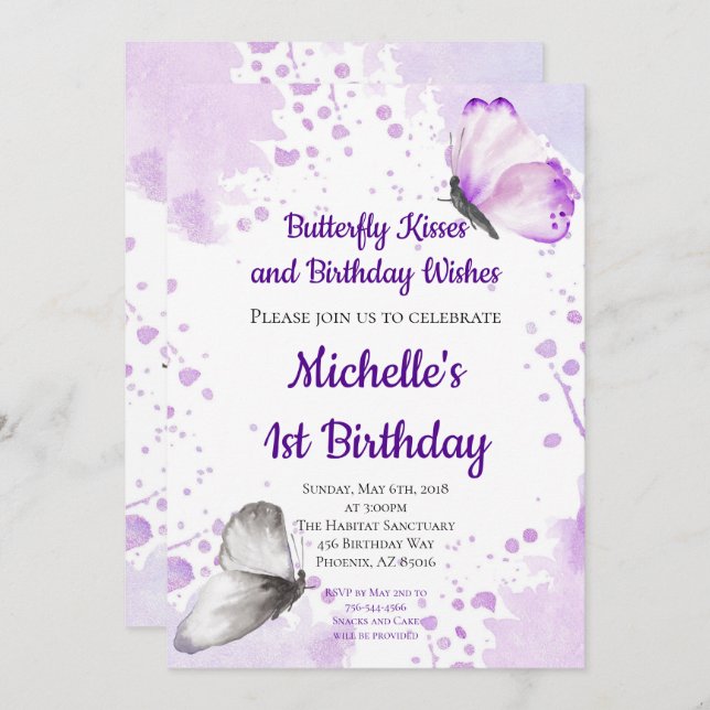 Convite Para Borboletas, Primeiro primeiro anivers (Frente/Verso)