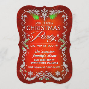 Convite para Borda Vermelha e Branca do Partido do