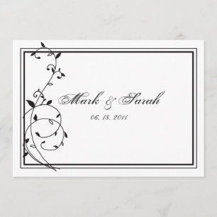 Convite para Bordas Negras e Brancas Clássicas