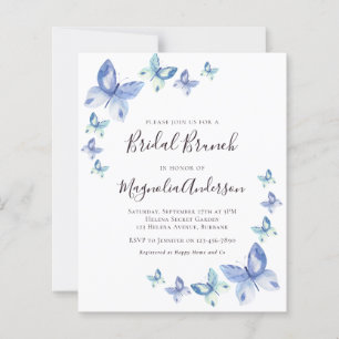 Convite para Bridal de Borboleta de Orçamento Brun