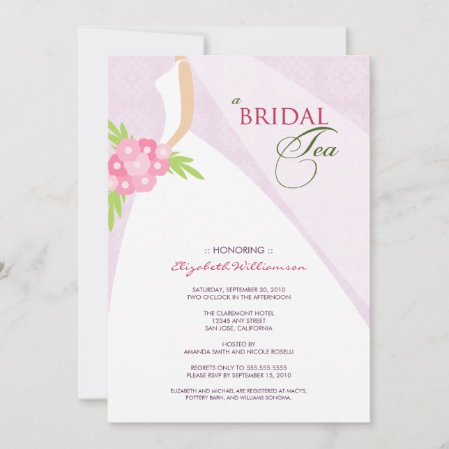 Convite para Bridal de Casamento (Lilac) (Frente)