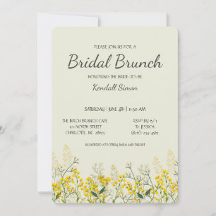 Convite para Bridal de Flor Amarelo Brunei