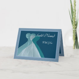 Convite para Bridesmaid - Palhaços AZUIS duplos