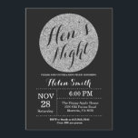 Convite para Brilhante de Hens Night Black e Silve<br><div class="desc">Cartão de Convite para Brilhante Hens Night Black e Silver.
Para mais personalização, clique no botão "Personalizar" e use a ferramenta design para modificar este modelo.</div>